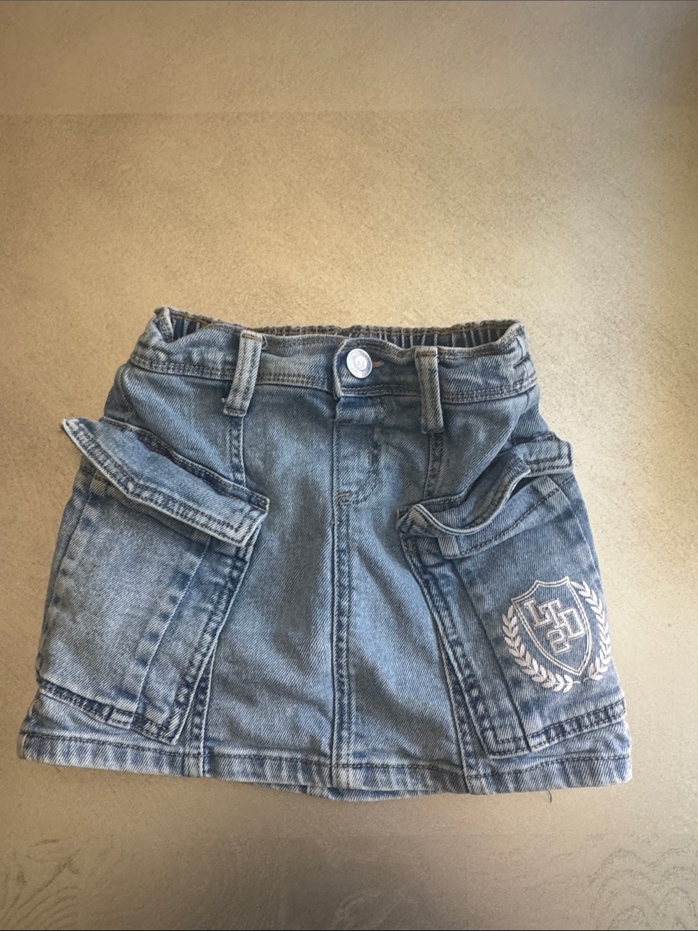 Limited Too Light Blue Denim Cargo Skirt with Patch